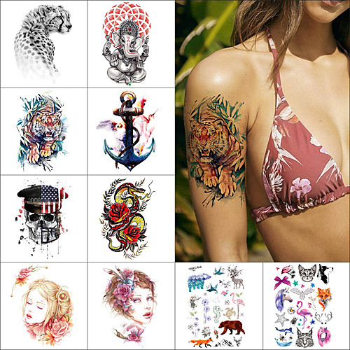 

1 pcs Temporary Tattoos Water Resistant / Waterproof / Safety / Best Quality Face / Body / Hand Water-Transfer Sticker Body Painting Colors