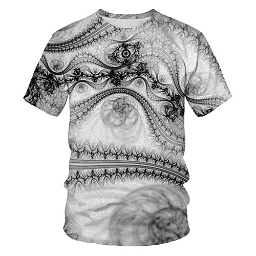 

Men's Daily Sports Basic / Street chic T-shirt - Geometric / Color Block / 3D Print Rainbow