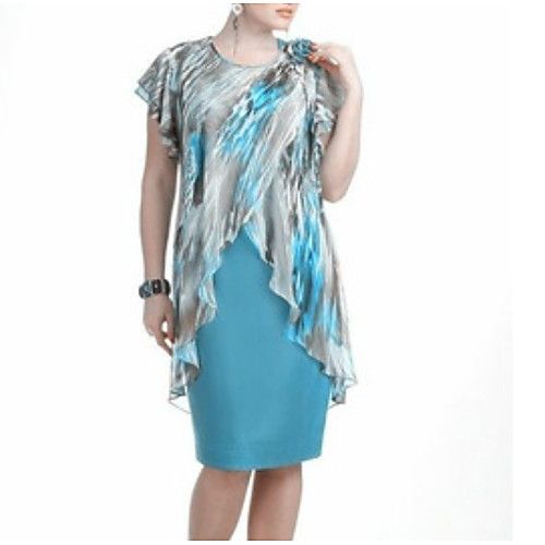 

Women's Green Blue Dress Elegant Sheath Geometric Strap S M Slim