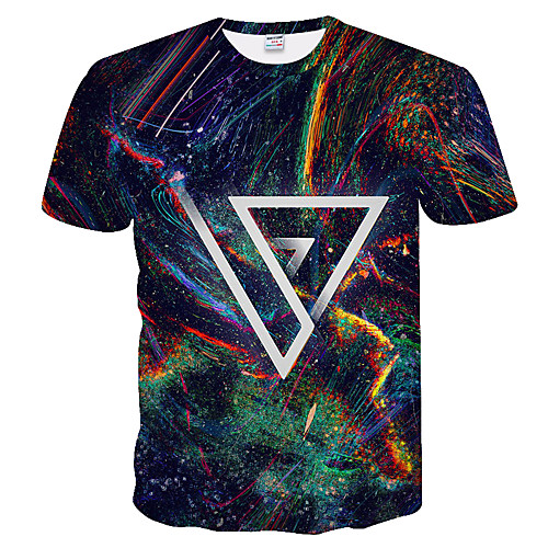 

Men's Daily Weekend Basic T-shirt - Color Block / 3D Black