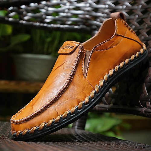 

Men's Moccasin Leather Fall & Winter Loafers & Slip-Ons Black / Light Brown / Dark Brown