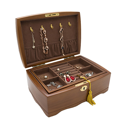 

Square Jewelry Displays - Wooden Brown 27 cm 19 cm 11 cm