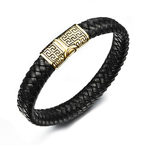 

Men's Bracelet Bangles Plaited Wrap Totem Series Stylish Titanium Steel Bracelet Jewelry Gold / White For Holiday Daily Wear