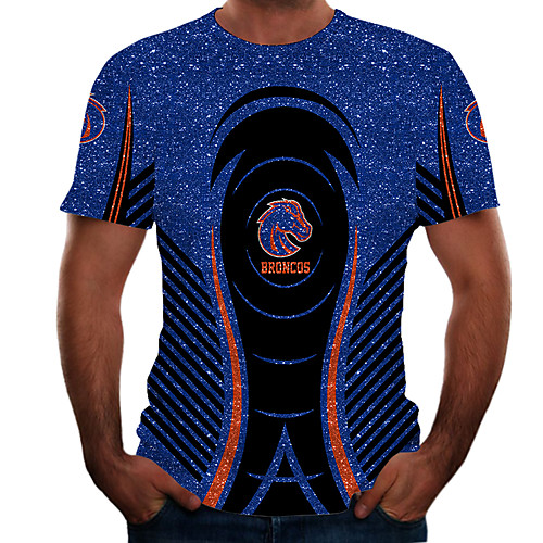 

Men's Daily Weekend Basic T-shirt - Color Block / 3D Navy Blue