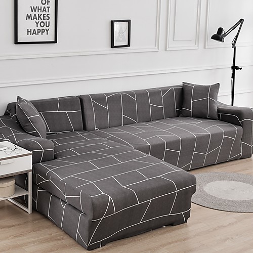 

Sofa Cover Stretch Cheap Slipcovers Soft Durable Couch Cover 1 Piece Spandex Jacquard Fabric Washable Furniture Protector Armchair Loveseat L-shape