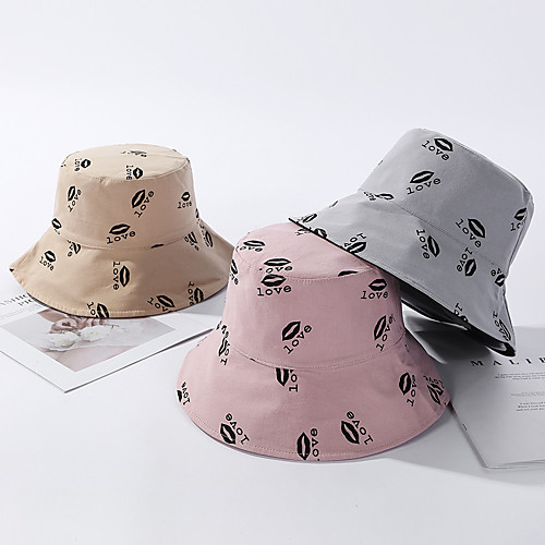 

Women's Basic Cute Cotton Floppy Hat-Solid Colored Spring Summer Blushing Pink Orange Yellow