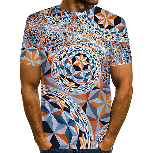 

Men's Daily Weekend T-shirt - Geometric / 3D / Abstract Print White