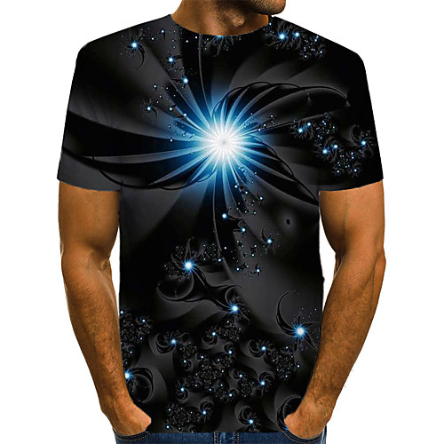 

Men's Daily Weekend T-shirt - Geometric / 3D / Abstract Print Black