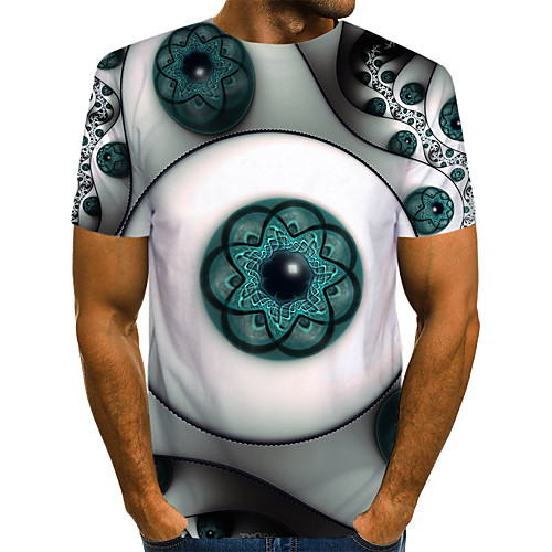 

Men's Daily Weekend T-shirt - Geometric / 3D / Abstract Print White