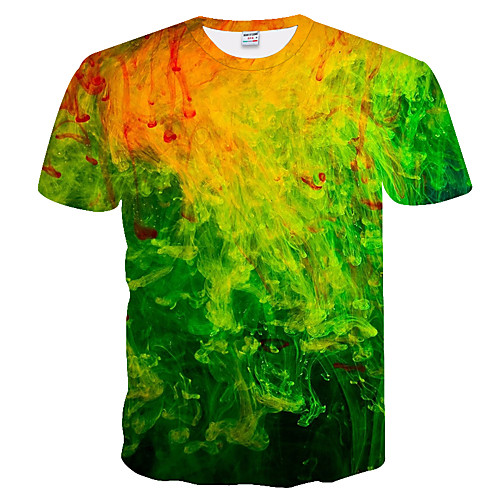 

Men's Daily Weekend Basic T-shirt - Color Block / 3D Rainbow