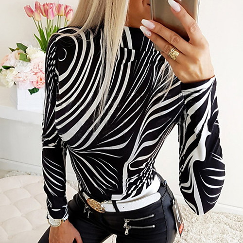 

Women's Striped T-shirt Daily Black