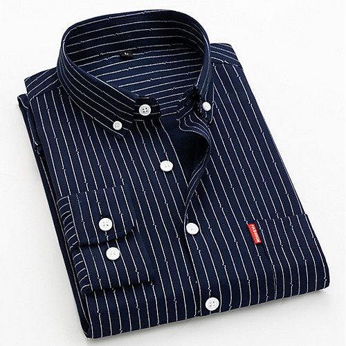 

Men's Striped Slim Shirt Daily White / Blue / Navy Blue / Gray / Long Sleeve