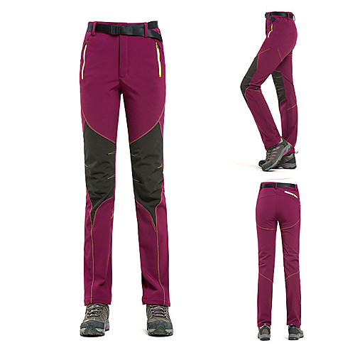 

Women's Hiking Pants Softshell Pants Patchwork Winter Outdoor Waterproof Windproof Breathable Warm Pants / Trousers Bottoms Camping / Hiking / Caving Traveling Winter Sports Black Sky Blue Purple S M