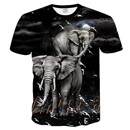 

Men's Daily Weekend Basic T-shirt - Color Block / 3D Black
