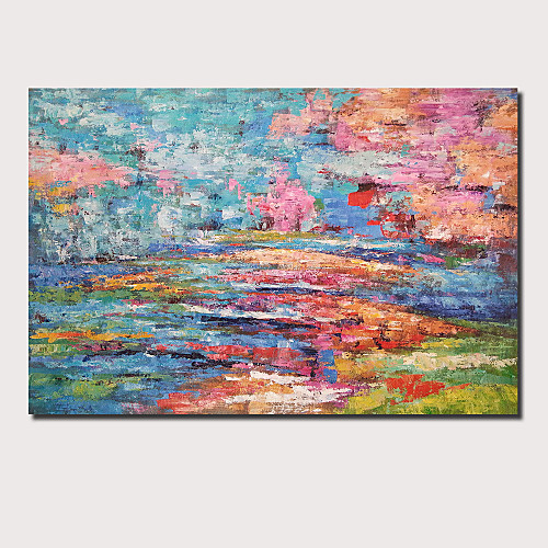 

Oil Painting Hand Painted - Abstract Landscape Comtemporary Modern Stretched Canvas