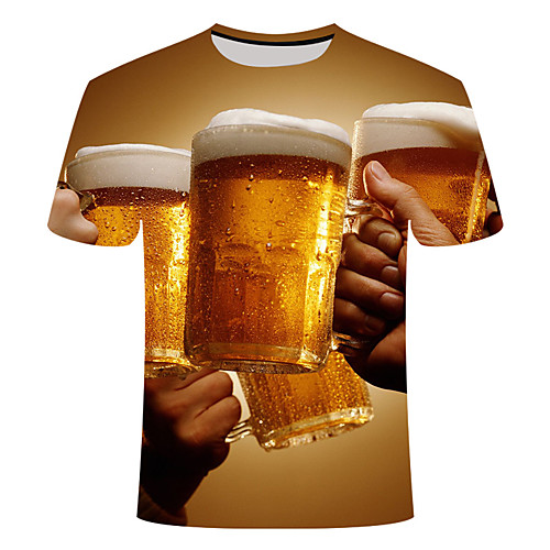 

Men's Daily T-shirt - 3D Print Brown