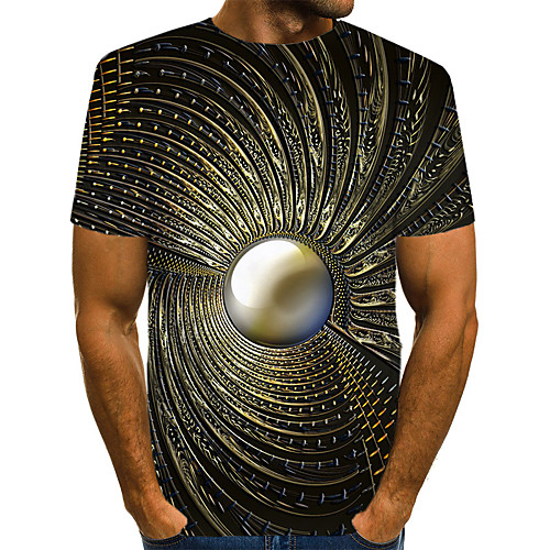 

Men's Daily Weekend T-shirt - Geometric / 3D / Abstract Print Black