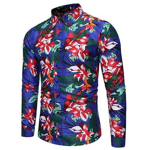 

Men's Daily Shirt - Floral Blue