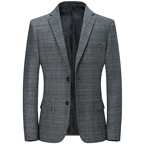 

Men's Blazer Notch Lapel Polyester Gray