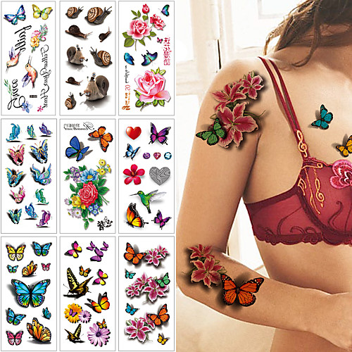 

1 pcs Temporary Tattoos Water Resistant / Waterproof / Safety / Best Quality Face / Body / Hand Water-Transfer Sticker Body Painting Colors