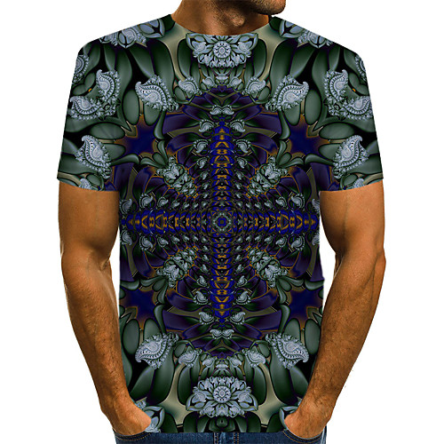 

Men's Daily Weekend T-shirt - Geometric / 3D / Abstract Print Black