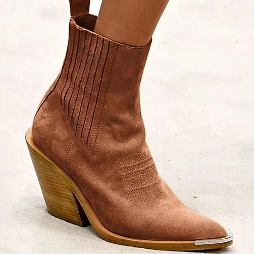 

Women's Boots Chunky Heel Pointed Toe PU Booties / Ankle Boots Winter Black / Brown / Yellow