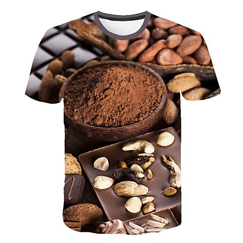 

Men's Daily Going out Basic / Street chic T-shirt - Geometric Print Khaki