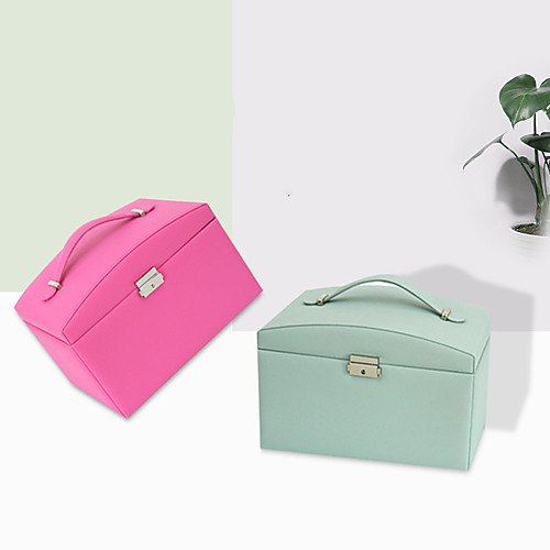 

Jewelry Box - Leather Green, Pink 26 cm 18 cm 18 cm / Women's