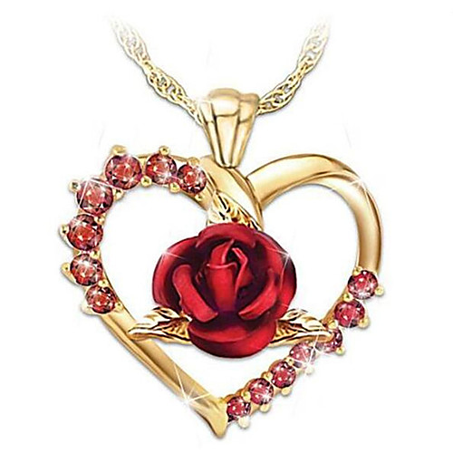 

Women's Cubic Zirconia Pendant Necklace Floral Flower Fashion Gold Plated Gold 455 cm Necklace Jewelry 1 Piece For Daily Wear Holiday
