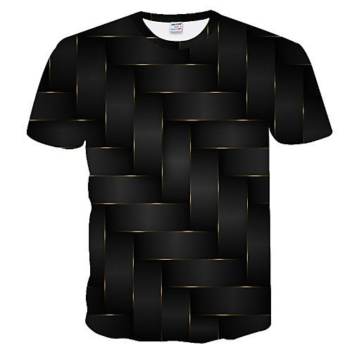 

Men's Daily Weekend Basic T-shirt - Color Block / 3D Black