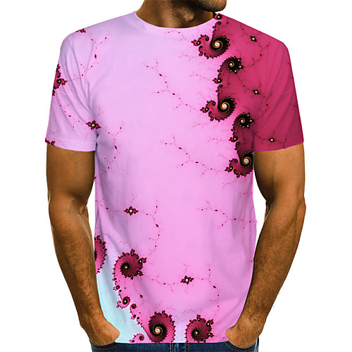 

Men's Daily Weekend T-shirt - Geometric / 3D / Abstract Print Purple