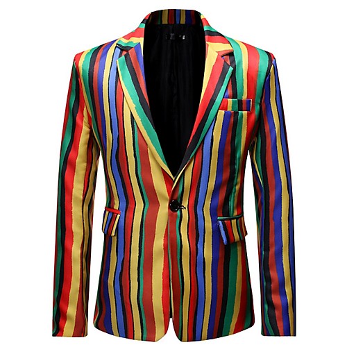 

Men's Blazer Notch Lapel Polyester Rainbow