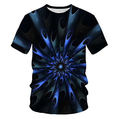 

Men's Daily Sports Basic / Street chic T-shirt - Geometric / Color Block / 3D Print Rainbow
