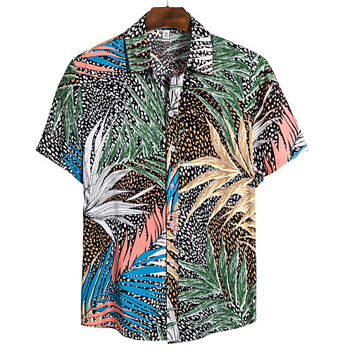 

Men's Daily Beach Basic / Boho Shirt - Floral Rainbow