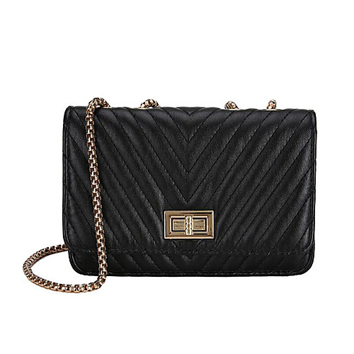 

Women's Chain Polyester / PU Crossbody Bag Solid Color White / Black