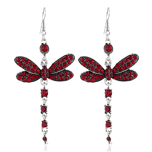 

Women's Drop Earrings Earrings Dangle Earrings Dragonfly Vintage European Fashion Cute Colorful Imitation Diamond Earrings Jewelry Purple / Red / Blue For Party Gift Daily Casual Date 1 Pair