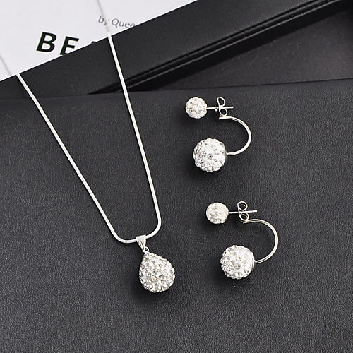 

Women's White Synthetic Diamond Drop Earrings Pendant Necklace Geometrical Hope Stylish Simple Fashion Earrings Jewelry White For Gift Daily School Street Festival 1 set