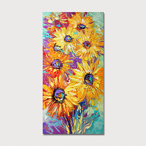 

Hand Painted Rolled Canvas Oil Painting Abstract Modern Sunflowers Home Decoration Painting Only
