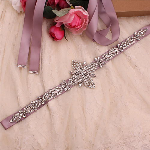 

Satin / Tulle Wedding / Party / Evening Sash With Imitation Pearl / Appliques / Belt Women's Sashes