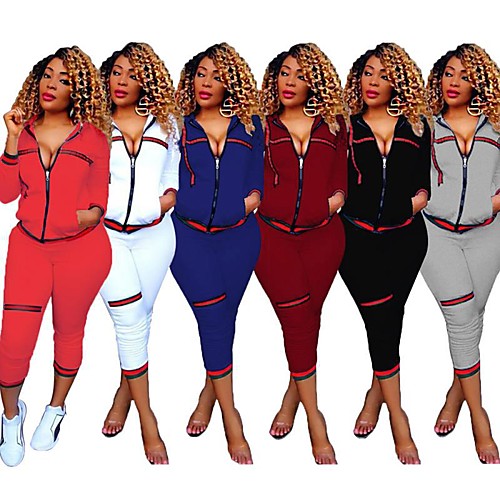 

Women's 2-Piece Full Zip Tracksuit Jogging Suit Streetwear 2pcs Winter Running Walking Fitness Lightweight Quick Dry Soft Sportswear Clothing Suit Long Sleeve Activewear Micro-elastic Slim