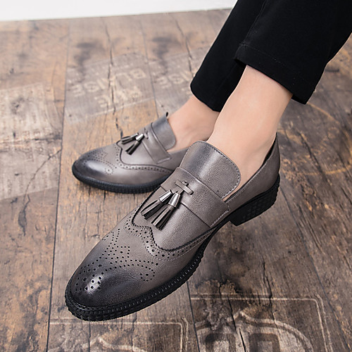 

Men's PU Spring & Summer / Fall & Winter Business / Casual Loafers & Slip-Ons Walking Shoes Breathable Gradient Black / Brown / Gray / Tassel / Party & Evening