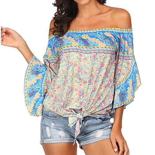 

Women's Daily Blouse - Geometric Purple