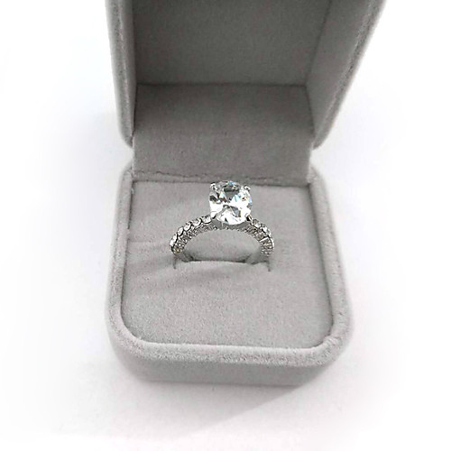 

Women's Ring Synthetic Diamond 1pc Silver Alloy Luxury Elegant Fashion Wedding Party Evening Jewelry Classic Wearable