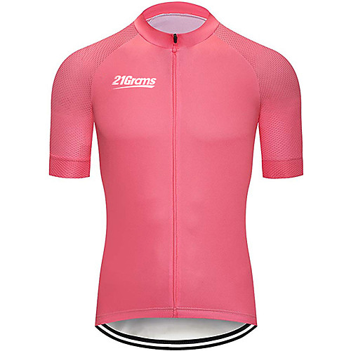 

21Grams Men's Short Sleeve Cycling Jersey 100% Polyester Fuchsia Bike Jersey Top Mountain Bike MTB Road Bike Cycling UV Resistant Breathable Quick Dry Sports Clothing Apparel / Stretchy / Race Fit