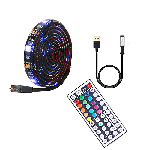 

5m TV Background Light Strip Flexible LED Light Strips / RGB Strip Lights 150 LEDs SMD5050 10mm 1 44Keys Remote Controller 1 set Multi Color Waterproof / USB / Self-adhesive 5 V
