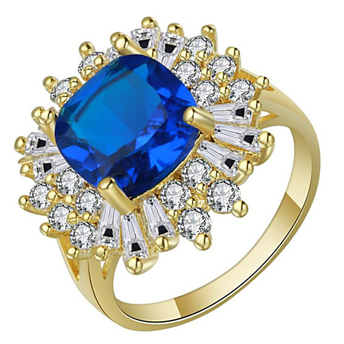 

Women's Ring 1pc Gold Copper Gold Plated Round Stylish Gift Festival Jewelry Classic Flower