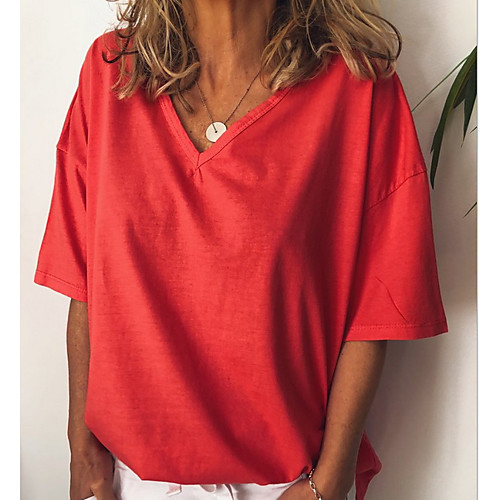 

Women's Daily T-shirt - Solid Colored Red