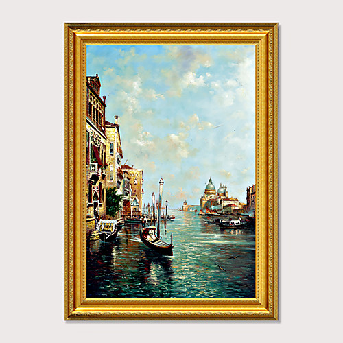 

Framed Art Print Impressionist Landscape Venice Water City PS Oil Painting Wall Art