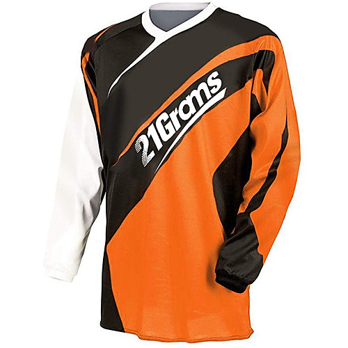 

21Grams Men's Long Sleeve Cycling Jersey Downhill Jersey Dirt Bike Jersey Bule / Black Black / Orange Pink Bike Jersey Top Mountain Bike MTB Road Bike Cycling UV Resistant Breathable Quick Dry Sports