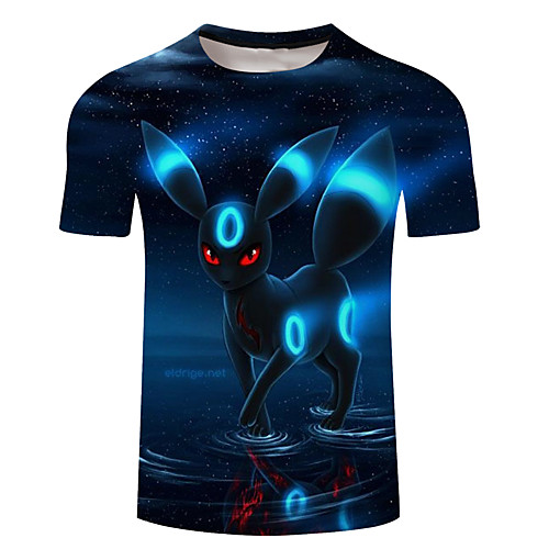 

Men's Daily Going out Exaggerated T-shirt - Galaxy / 3D / Cartoon Print Blue